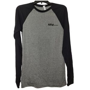 Fiat 124 Spider Raglan Long Sleeve T-Shirt - Gray & Black Unisex Size S NWOT